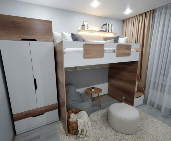 Кровать-чердак 200х90 коллекции Мозаика-2  от Династия Kids