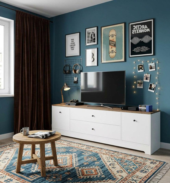 Тумба-комод 1800 мм Норд-1 (дуб каньон+белый) 