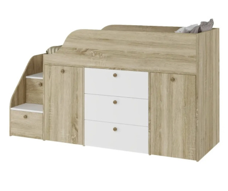 Кровать-чердак Хэппи-2 (цвета разные) 180х80 от Династия Kids