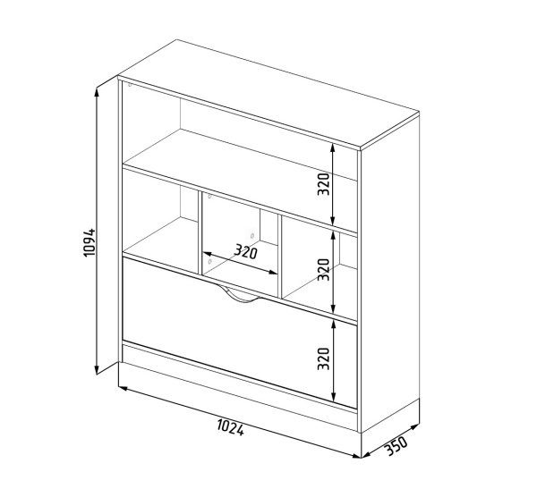 Стеллаж детский Уют-1  от Династия Kids