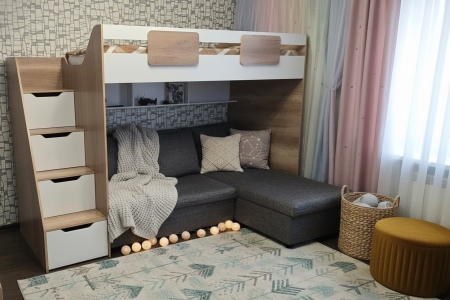 Кровать-чердак коллекции Мозаика 190х90  от Династия Kids