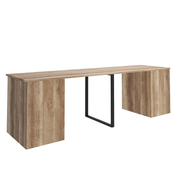 Стол Дуэт 2400 мм (две тумбы) дуб каньон + опора черная. Столешница 22 мм  от Династия Kids