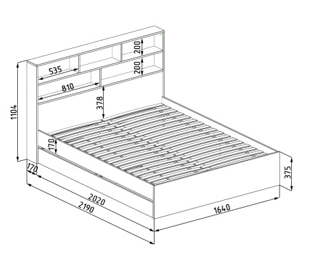 Кровать двухспальная Модерн 160х200  от Династия Kids