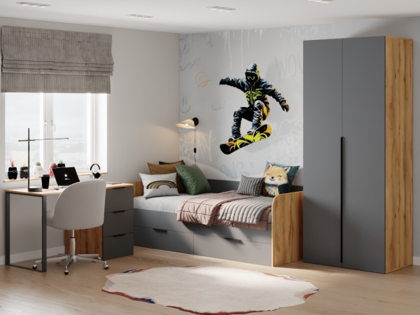 Стол 1200 мм коллекции Брайт Графит  от Династия Kids