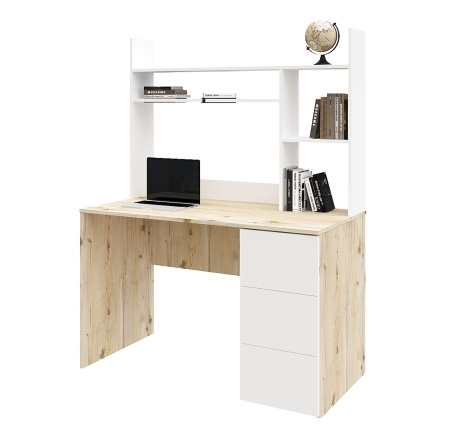 Стол письменный Практик 1200 мм (белый). Левый/правый от Династия Kids