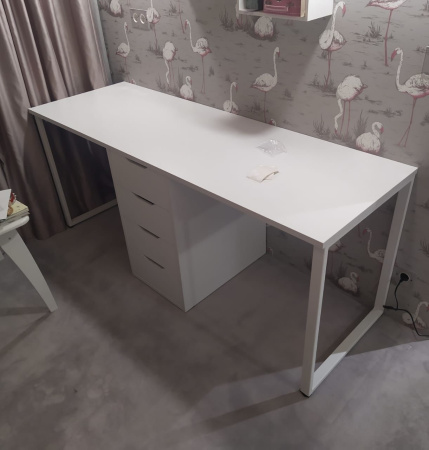 Стол Дуэт 1800 мм (белый + опоры черные). Столешница 22 мм от Династия Kids