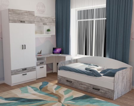 Стол коллекции мебели Гранд (белый + бетон пайн) от Династия Kids