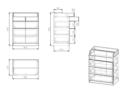 Комод со съемным пеленальным столом  от Династия Kids