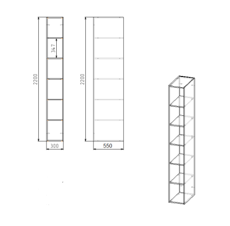Угловой шкаф + пенал + стеллаж переходной коллекции Брайт  от Династия Kids