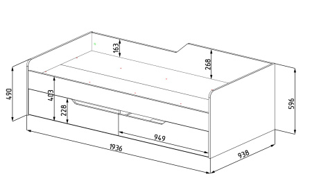 Кровать-чердак Мозаика + кровать Мозаика 190х90 от Династия Kids