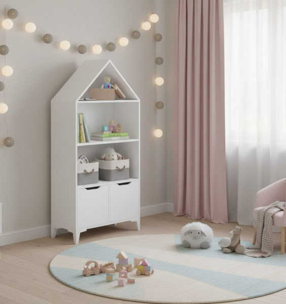 Стеллаж-Домик 6 (цвет: белый)