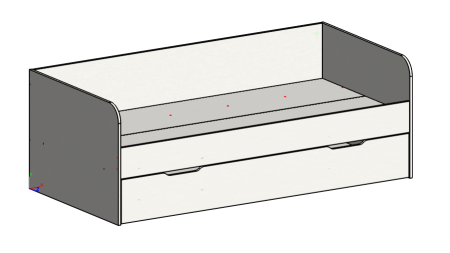 Кровать Дабл 190х90 с доп. спальным местом 180х80 (велюр + белый) от Династия Kids