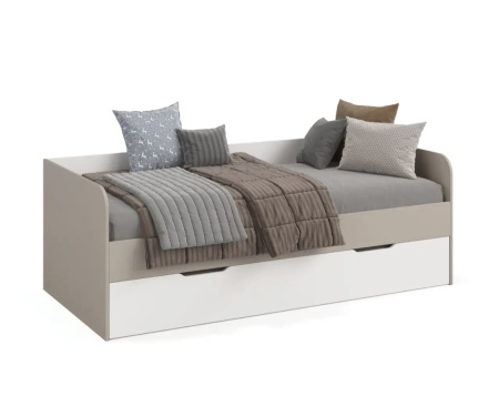 Кровать Квартет + кровать Дабл (велюр + белый) 190х90