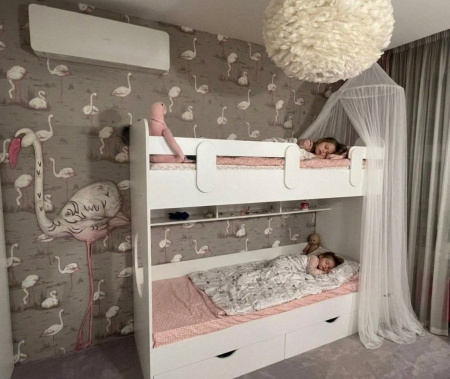 Кровать 2-х ярусная Фортуна 180х80 (велюр + белый) от Династия Kids