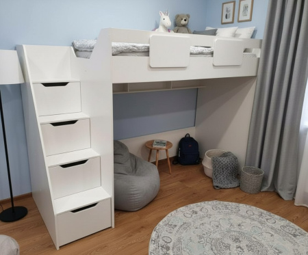 Кровать-чердак коллекции Мозаика 190х90  от Династия Kids