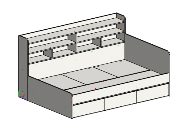 Кровать угловая "Вектор" 120х200 с 3 ящиками (правая/левая)  от Династия Kids