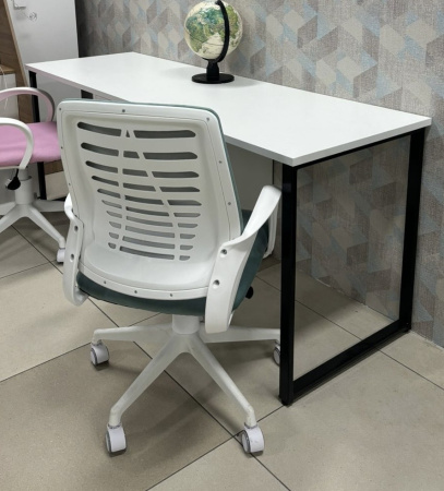 Стол Дуэт 1800 мм (белый + опоры черные). Столешница 22 мм от Династия Kids